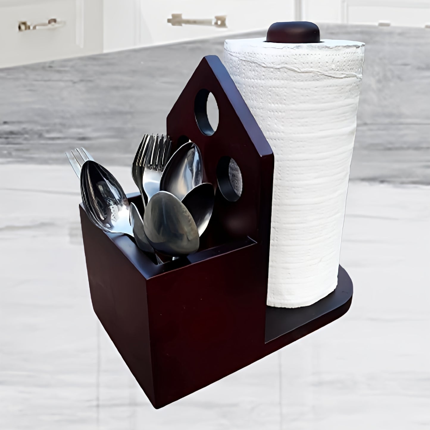 Wooden Spoon & Tissue Holder For Restaurants/Home