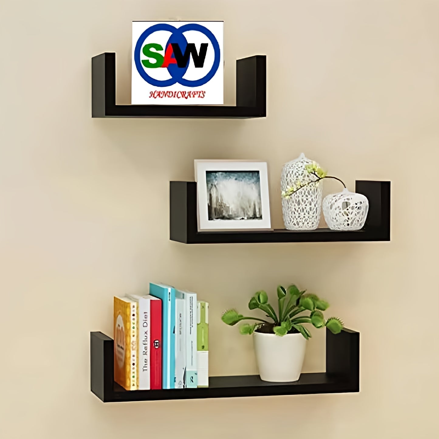 Wooden 3 piece Wall Shelf