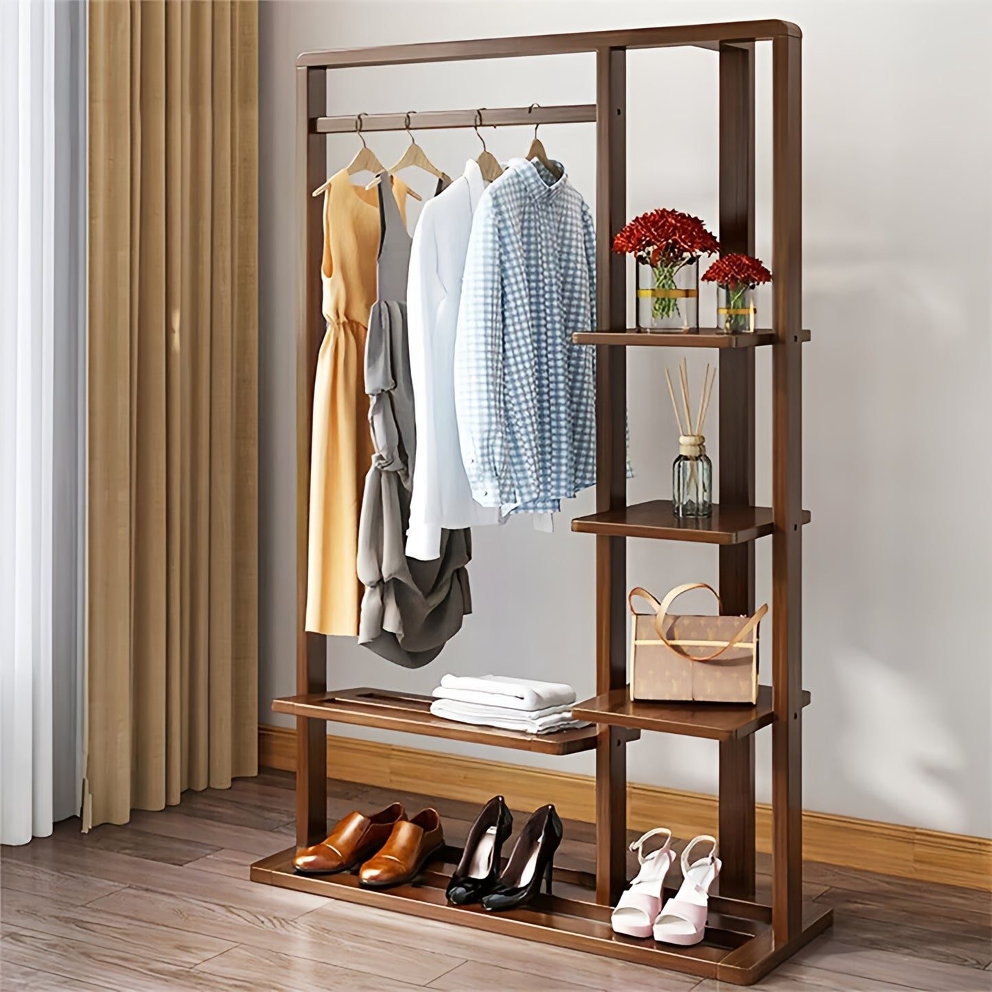 Solid Wooden Cloth Rack | stylish wooden cloth stand