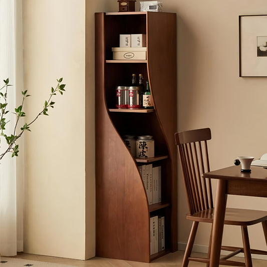 Wooden Bookcase Space Saving Storage Shelf for Living Room Study Office 5 Third Freestanding Bookcase Stackable Modern Library Tall Corner Bookcase