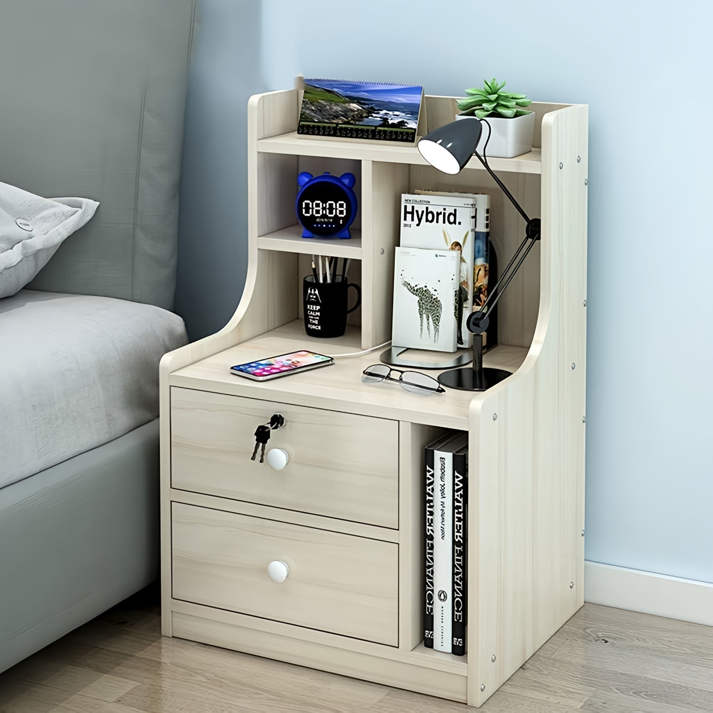 Unique Wooden Bedside Table