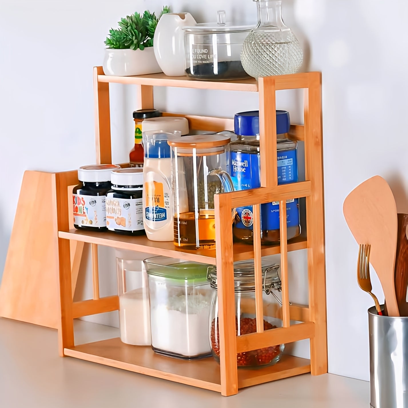 Wooden Kitchen organizer 3 layer