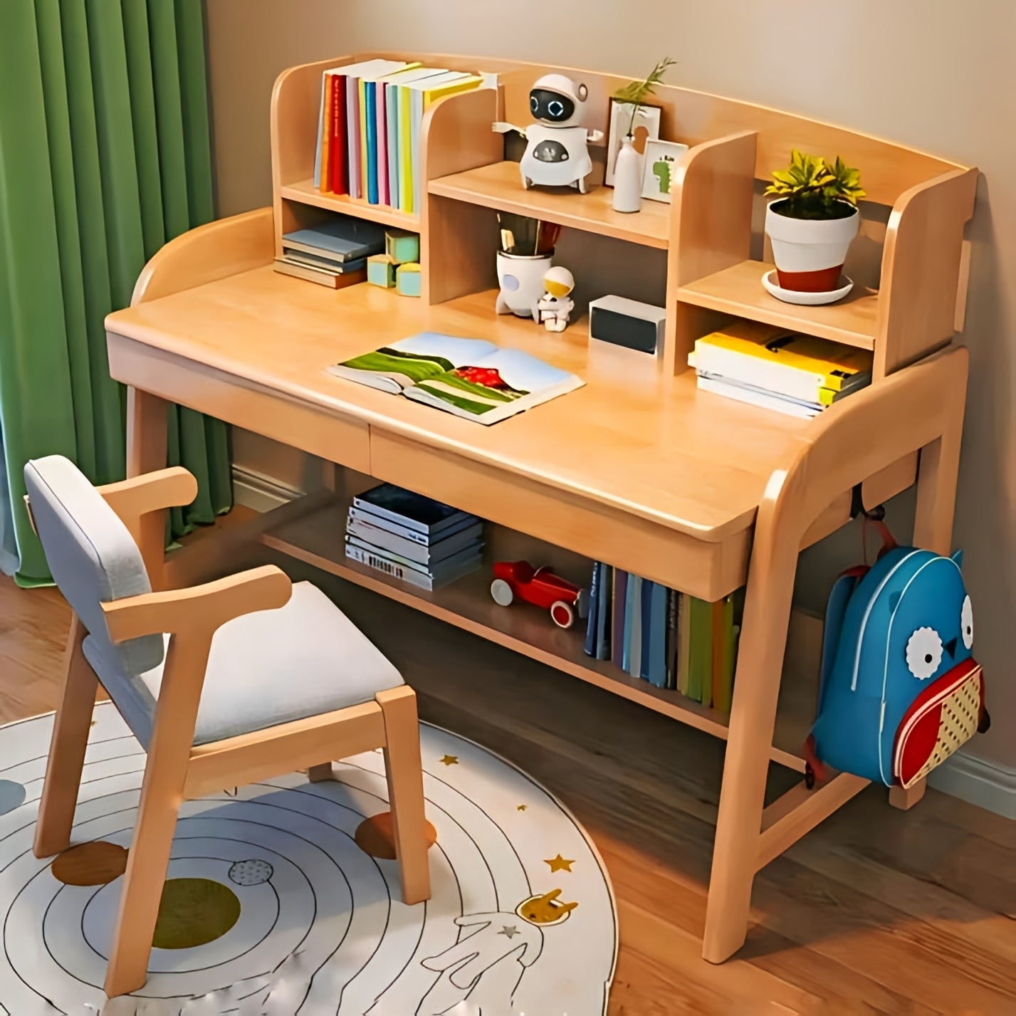Wooden Interactive Table and Chair