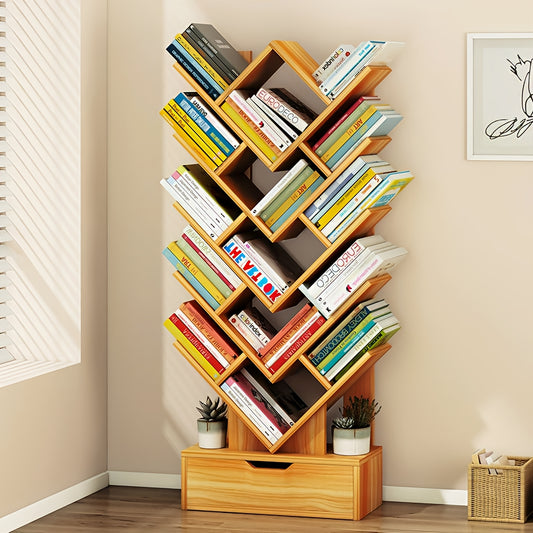 Wooden W Shape Large Bookshelf For Home and Office