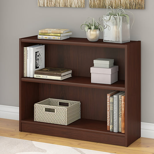 Small 2 Shelf Bookshelf for Home Office and Living Room