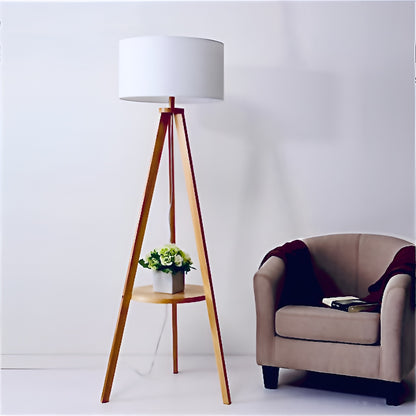 Wooden Trypod Floor Lamp for Bedroom , Living Room