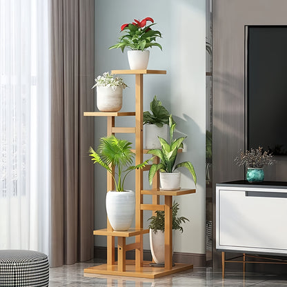 5 Tier Wooden Flower Plant Stand For Living Room, Office, Balcony