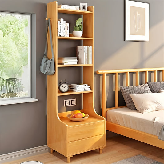 Wooden Bedside Multi Functional Storage Shelf