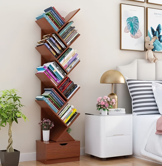 Wooden Tree Shape Bookshelf For Office/Home