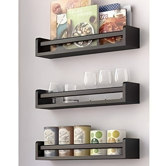 3 Piece Wooden Wall Shelf
