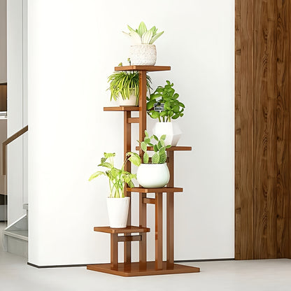 5 Tier Wooden Flower Plant Stand For Living Room, Office, Balcony