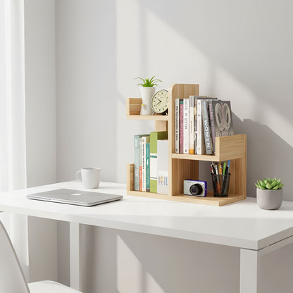 Wooden L-Shape Mini Book Shelf For Office/ Home