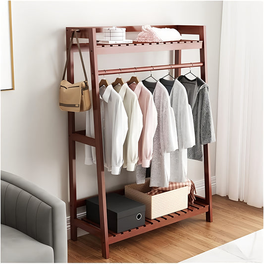 Wooden Clothes Stand with Rack