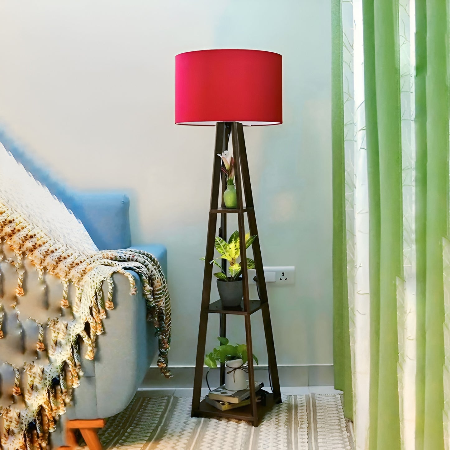 Wooden Trypod Floor Lamp for Bedroom , Living Room