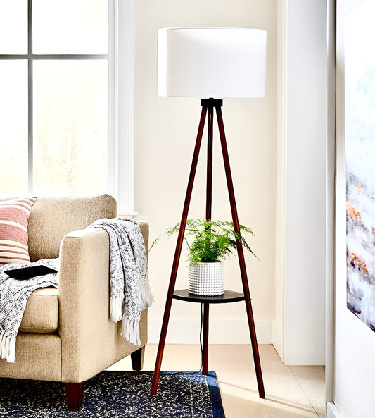 Outstanding Wooden Trypod Floor Lamp for Bedroom , Living Room