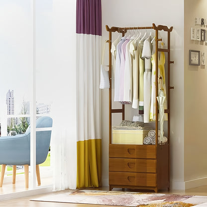 Wooden Multi Layer Alna Witn 8 Side Hook And 3 Drawers For Bedroom