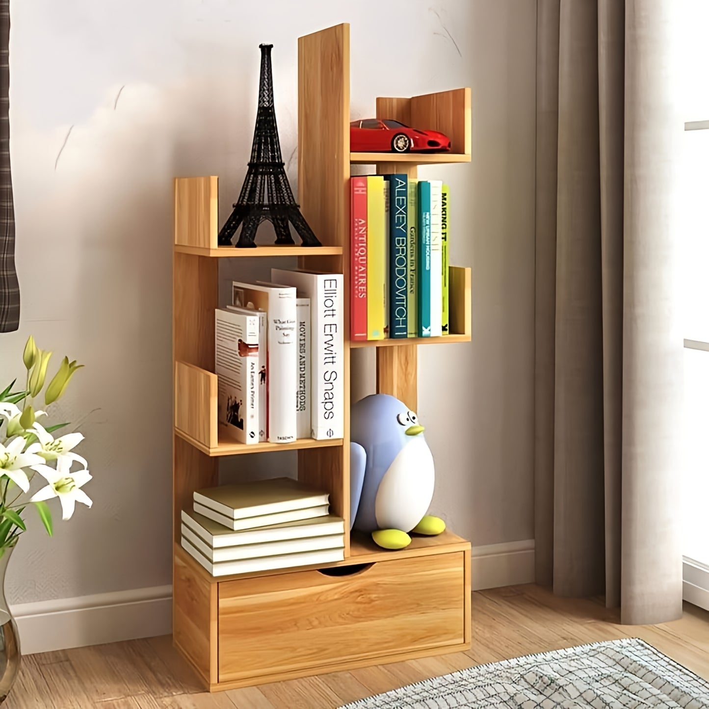 Exclusive Medium L shape Wooden Bookshelf