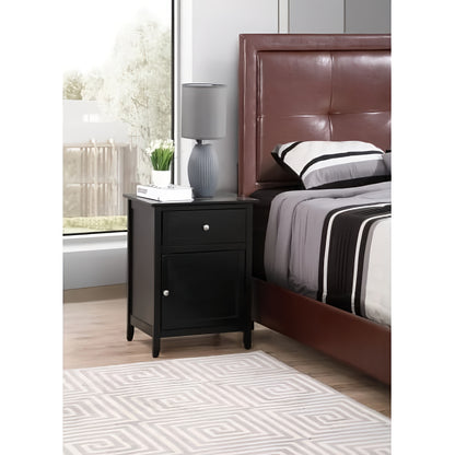 Wooden Bedside Table with Cabinet