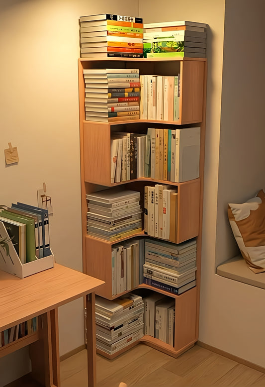 Wooden Stylish corner bookshelf for Home & Office