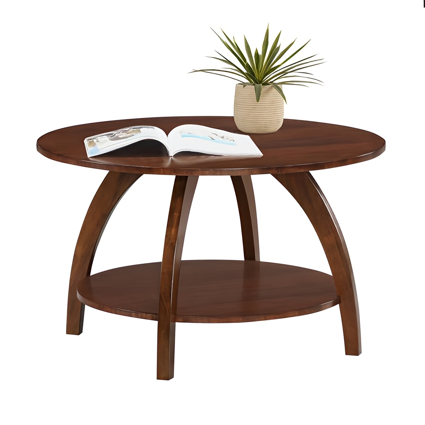 Wooden Rund Coffee Table for Living Room