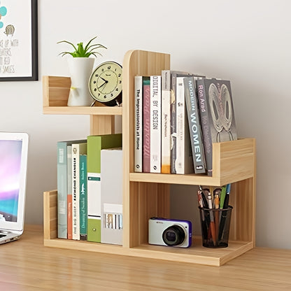 Wooden L-Shape Mini Book Shelf For Office/ Home